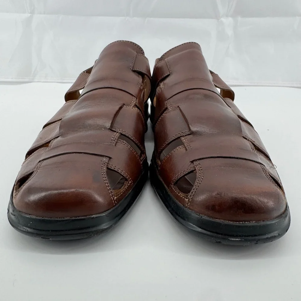 Cole Haan Caged Sandals Mens 10.5 Brown Leather C09385